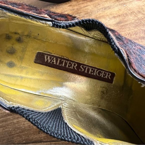Walter Steiger booties Womens Animal Printed fur Hair Pointed Toe Brown 8.5B - Picture 11 of 11